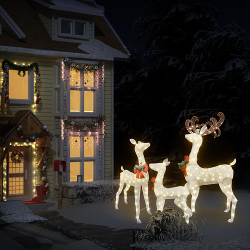 The Holiday Aisle® 3 Piece Christmas Deer Lighted Display Set, 3Piece